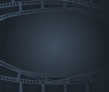 Dark blue background with retro filmstrip or movie reelのイラスト素材