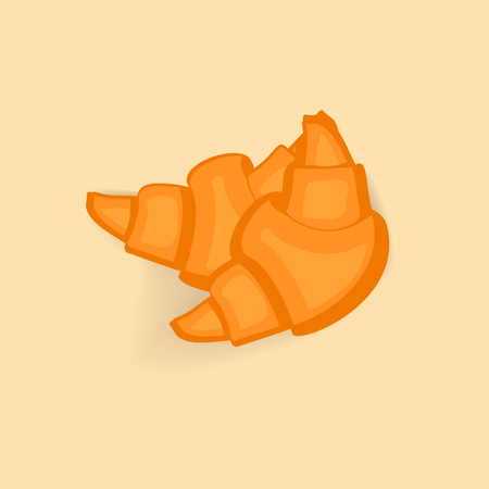 Delicious croissant vector illustration flat design on light backgroundのイラスト素材