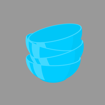 Blue plates illustration on dark gray background.のイラスト素材