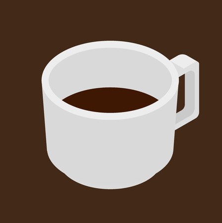 Espresso coffee. White cup vector isometric icon: Royalty Espresso coffee. White cup vector isometric icon: Royalty