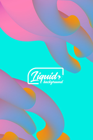 Cover template with abstract liquid objects vector illustrationのイラスト素材