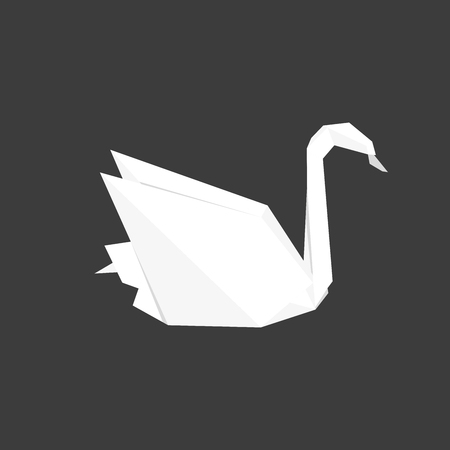 Origami crane. Japanese paper object vector illustrationのイラスト素材