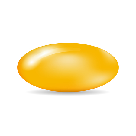 Medicated pill or tablet of orange color isolated vector illustration.のイラスト素材