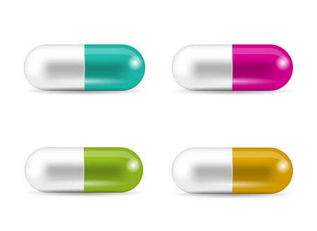 Set of pills vector illustrationのイラスト素材