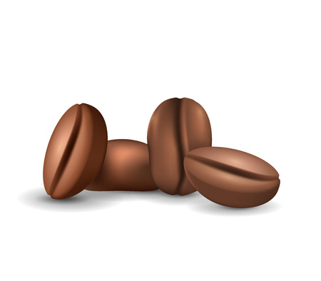 Realistic coffee beans isolated on the white background.のイラスト素材