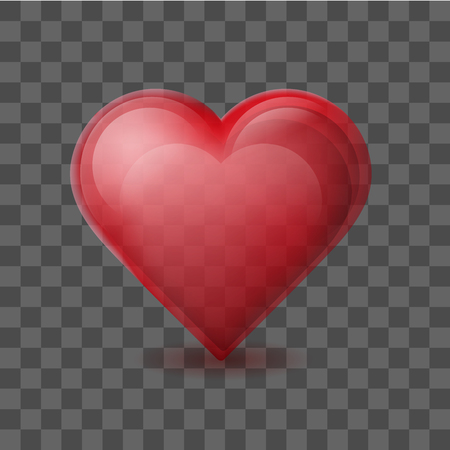 Red heart with transparent effect vector illustrationのイラスト素材