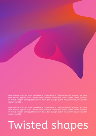 Modern cover with twisting shape element. Trendy minimal design. Gradient ribbons. Ultra violet purple colors. Can be used for cover or poster design Vector illustration.のイラスト素材