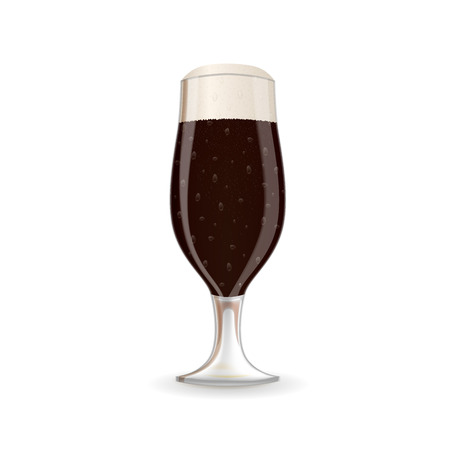 A glass of dark beer with foam.のイラスト素材