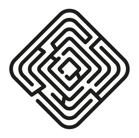 Labyrinth icon. Outline labyrinth vector icon for web design isolated on white backgroundのイラスト素材