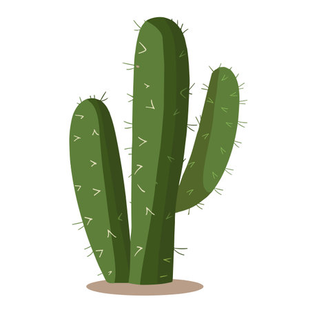 Green cactus plant growing in desert sand.のイラスト素材