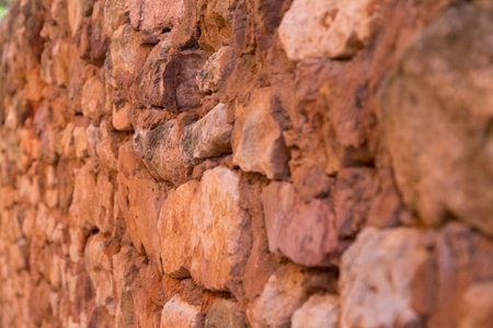 Red Ochre Stone Wall Detailの写真素材
