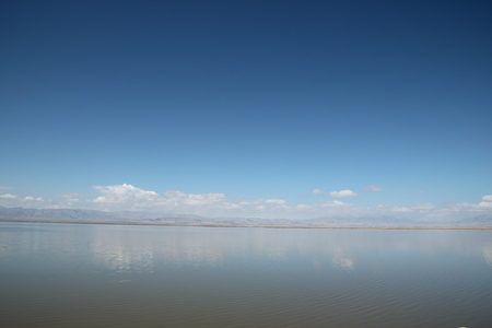 View of open landscape with stunning viewの写真素材