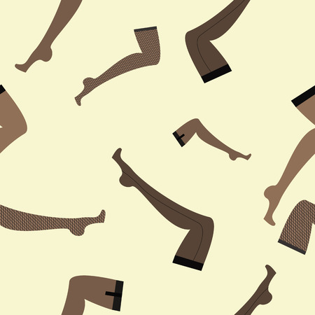Seamless vector pattern with image of female legs in stockings on light backgroundのイラスト素材