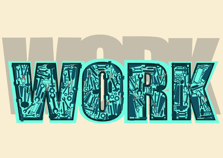 Vector word "work" made by different tools.のイラスト素材