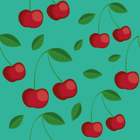 The image of cherries on a blue backgroundのイラスト素材