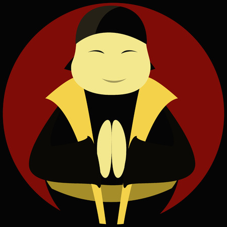 Japanese chef. Vector illustration.のイラスト素材