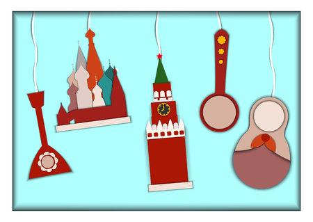 Paper applique style vector illustration.のイラスト素材