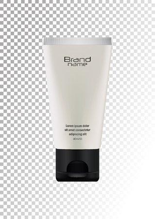 Vector empty white package with black lidのイラスト素材