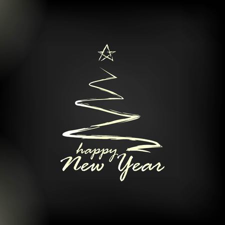 2019 golden New Year sign with golden glitter on black background. Vector New Year illustration.のイラスト素材
