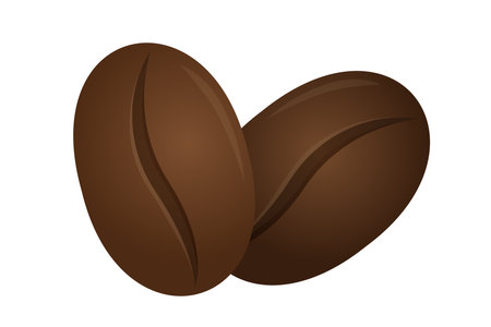 Vector illustration of emblem for coffee shop. Vector icon of coffee beans on isolated background.のイラスト素材