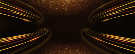 Golden Black Speed Awards Graphics Background Moving Lines Glowing Rays Path Elegant Shine Modern Template Grand Luxury Premium Corporate Abstract Design Template Banner Stunningの写真素材