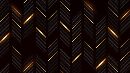 Black Golden Cross Lines Pattern Award Background. Rich Premium Luxury Background. Modern Abstract Design Template. Event Stage Backdrop. Gift wrap Paper.の写真素材