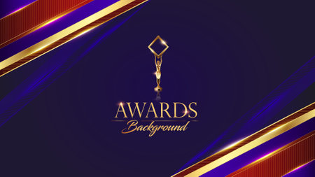 Red and Blue Golden Shine Design Template. Luxury Premium Template Design. Educational Presentation Design Certificate.のイラスト素材
