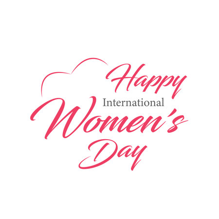 Happy International Womens Day Logo Design For Social Media Post Design. Womens Day Text. World Womens Day Festival Headline. Inspiration Women Empowerment Copy.のイラスト素材