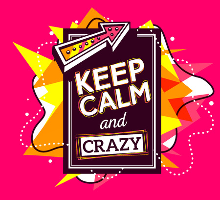 Vector illustration of colorful yellow and white abstract composition with brown frame and text on pink background. Line art design for web, site, banner, poster, board, card, paper print, t-shirt.のイラスト素材