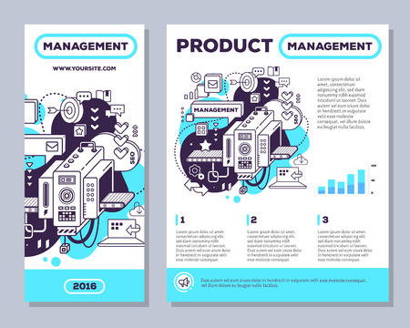 Vector template with illustration of three dimensional black with blue mechanism on white background. 3d line art style design for business presentation, poster, print, leaflet, booklet, brochureのイラスト素材
