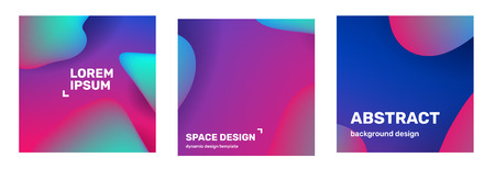 Vector horizontal set of creative abstraction. Business abstract illustration, geometric gradient background with dynamic shape, header. Template composition design for web, site, banner, poster, presentationのイラスト素材