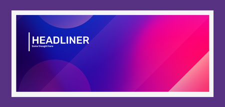 Vector creative bright pink and purple horizontal illustration with bokeh. Business abstract gradient background. Template composition design for web, site, banner, presentation. Abstraction in frame with headerのイラスト素材