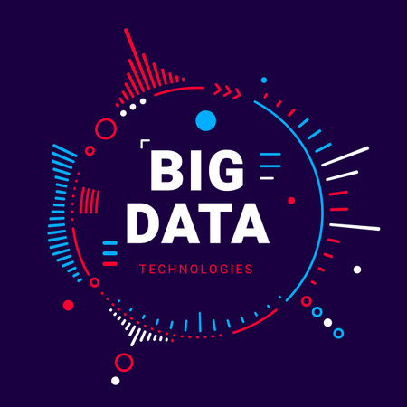 Big data connection complex visualization. Vector abstract technology illustration of circle data...