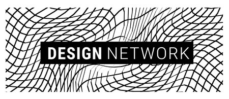 Vector Abstract Black and White Illustration of Net Halftone Pattern with Frame and Text, Decorative Background for Banner, Poster, Printのイラスト素材