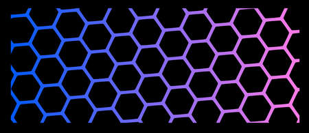 Vector Abstract Decorative Background. Neon Color Illustration of Hexagon Pattern for Banner, Poster, Printのイラスト素材
