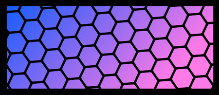 Vector. Neon Color Illustration of Hexagon Pattern. Abstract Decorative Geometric Background for...