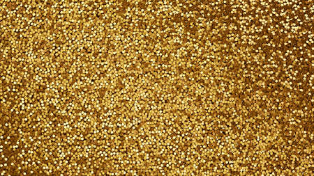 3d golden glitter texture. Shine metal yellow background. Decorative pattern design with circle shape for web, site, banner, printの写真素材