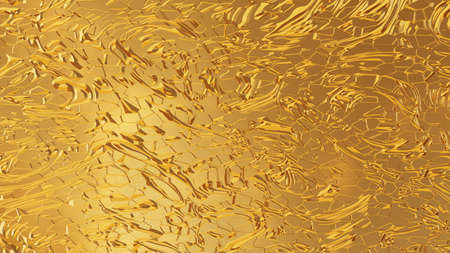 3d golden stripe texture. Shine metal yellow background. Decorative pattern design with wave and stripe for web, site, banner, printの写真素材