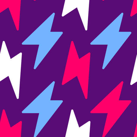 Vector simple illustration with bright flash on color background. Flat style seamless pattern design with sharp shape for web, site, banner, print, textileのイラスト素材