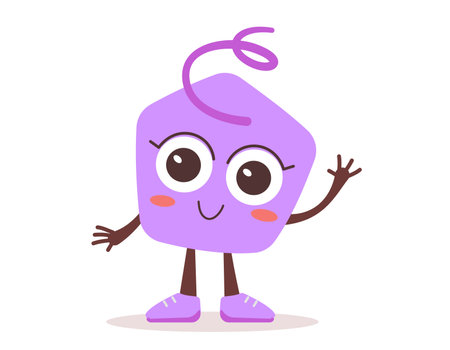 Vector illustration of happy abstract child character with eyes on white color background. Flat style design of kid smile character for web, banner, poster, printのイラスト素材