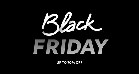 Vector black friday sale illustration with text lettering on black background. 3d style sale design for web, site, banner, posterのイラスト素材