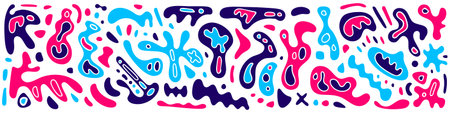 Vector abstract illustration with pink and blue geometric shape on white background. Pattern concept...