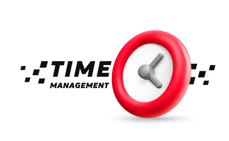 Vector realistic illustration of red color round wall watch with face and timer. Success time...