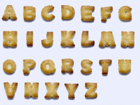 ABC Cookies A to Z letters isolated on white backgroundの写真素材