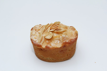 Almonds friand on white backgroundの写真素材