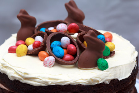 Triple Chocolate Nutella Easter Layer Cake, Easter decoration