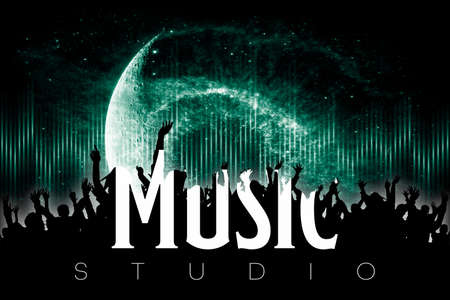 Music Studio DJ Speaker Backgroundの写真素材