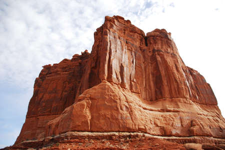 Red stone cliff at desertの写真素材