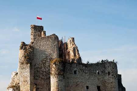 The old castle ruins in Mirow, Polandのeditorial素材