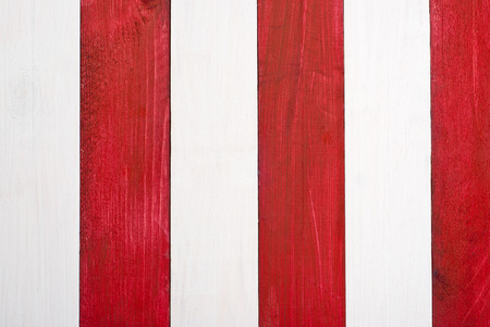 Red and white wooden planks - background or textureの写真素材